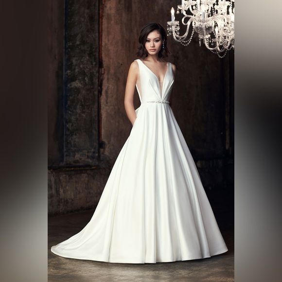 Satin Wedding Dress - Picture 3 of 5